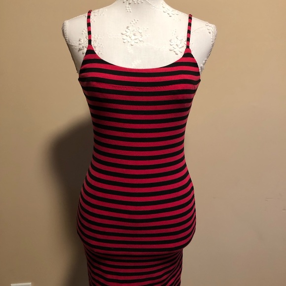 Betsey Johnson Pink Striped Cotton Dress S - Picture 1 of 5